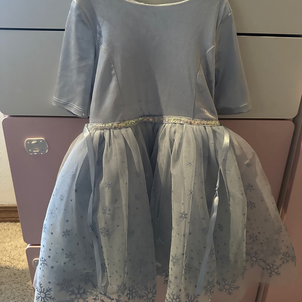 Zunie blue velvet and Tull dress.